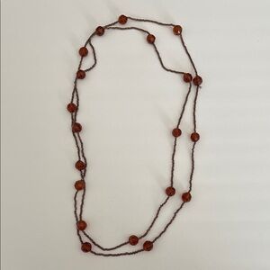 Boho fairy witchy Brown seed & glass faceted bead layering necklace